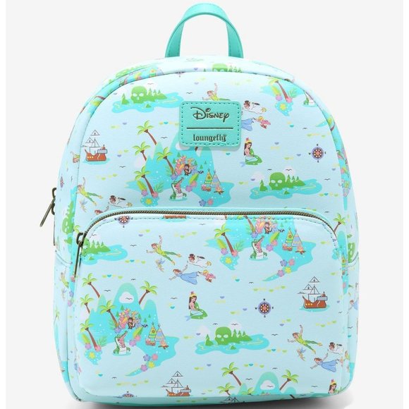 Loungefly Handbags - Loungefly Disney Peter Pan Mini Backpack Island Map Pattern Characters Bag